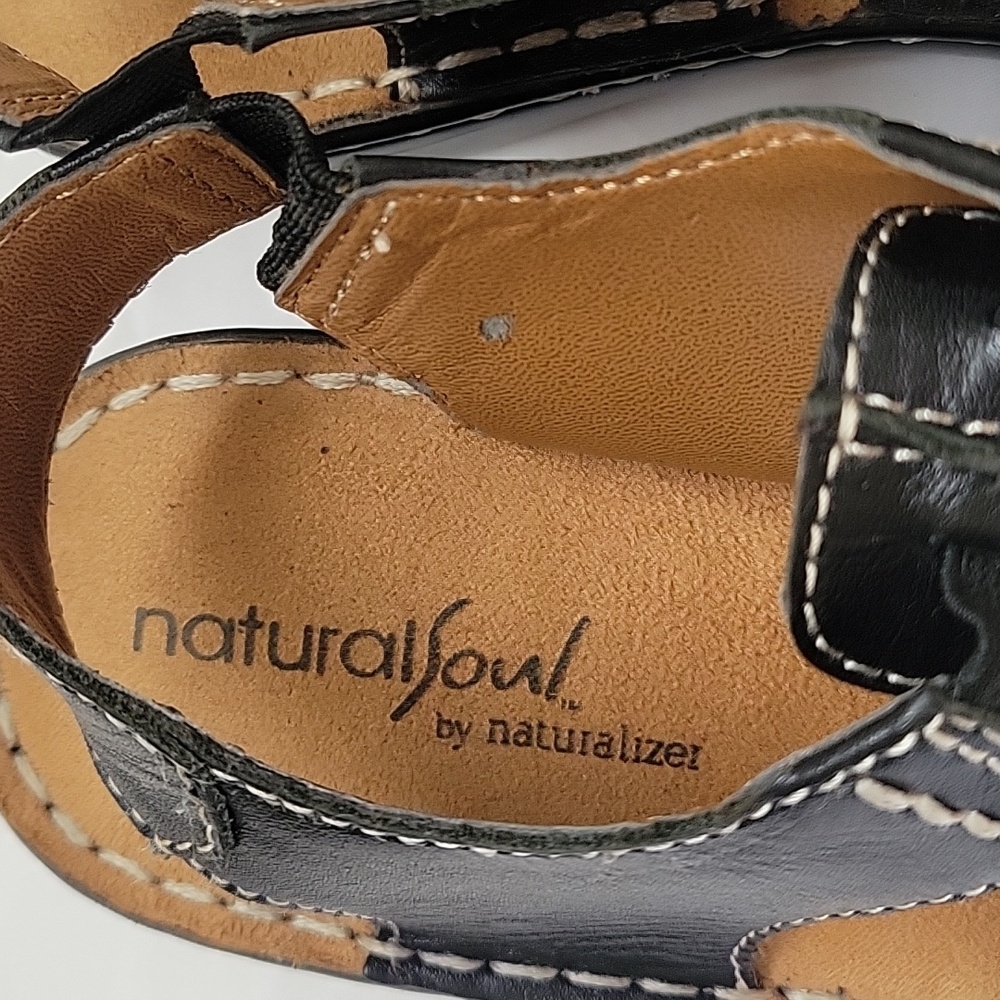 NATURALIZER Natural Soul. Sandal Black Leather. Size 6.5 - Picture 7 of 17